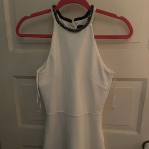 Topshop Beaded Halter Fit and Flair Dress